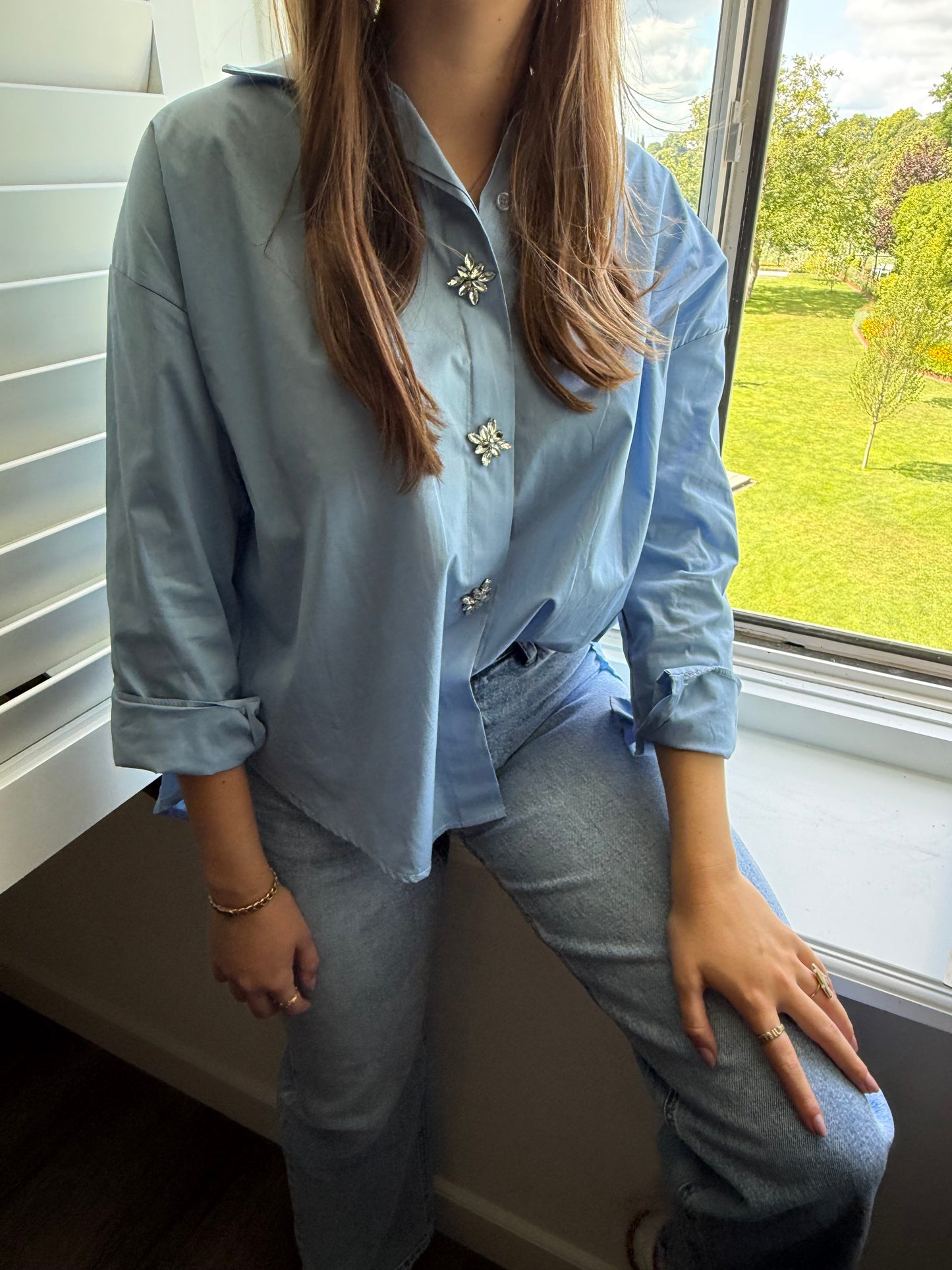 BIBI BLOUSE - BLAUW