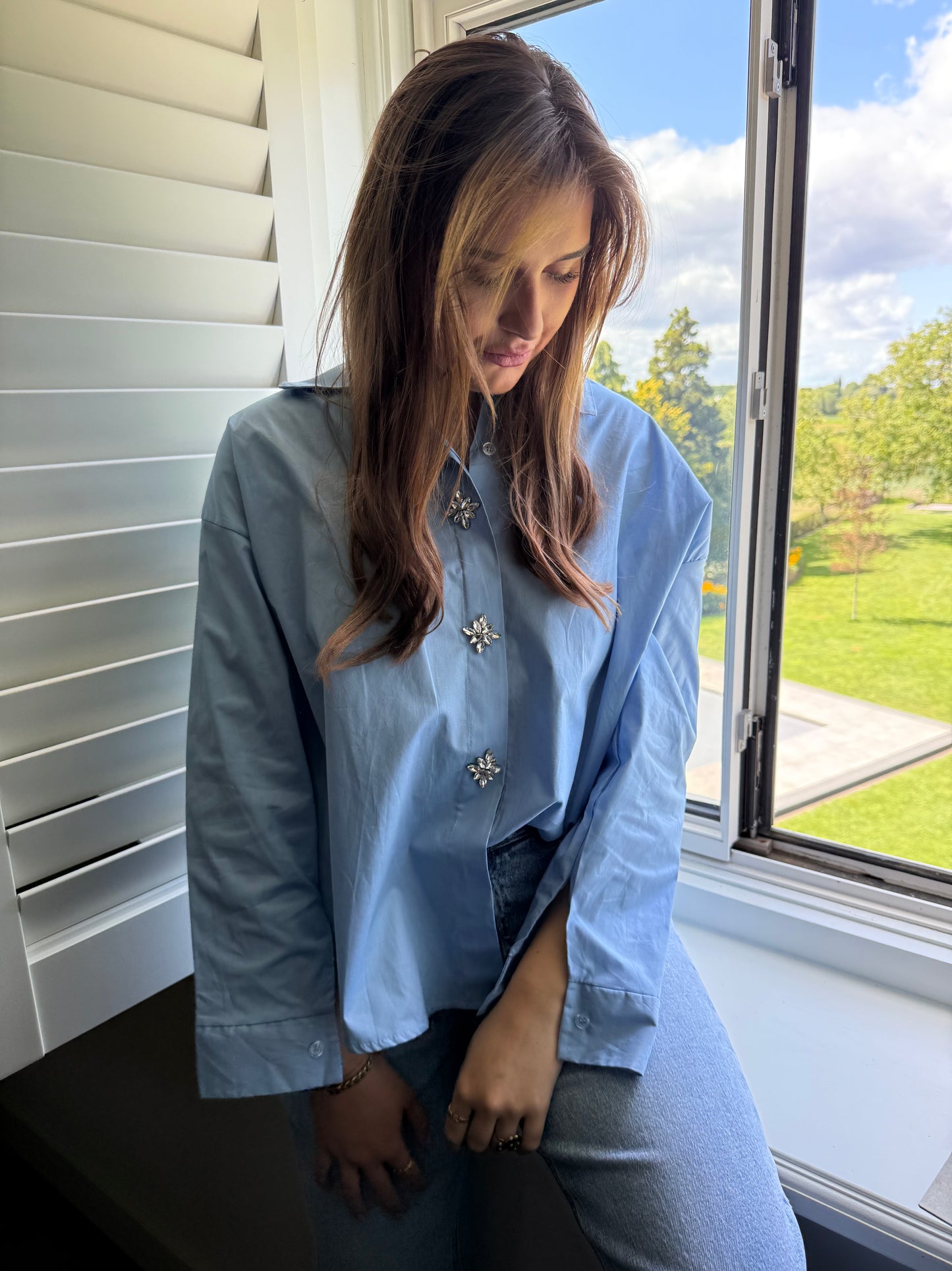 BIBI BLOUSE - BLAUW
