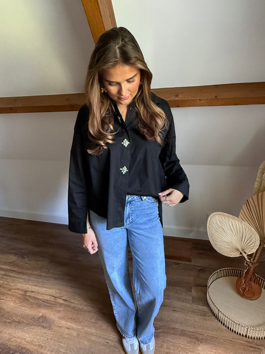 BIBI BLOUSE - ZWART