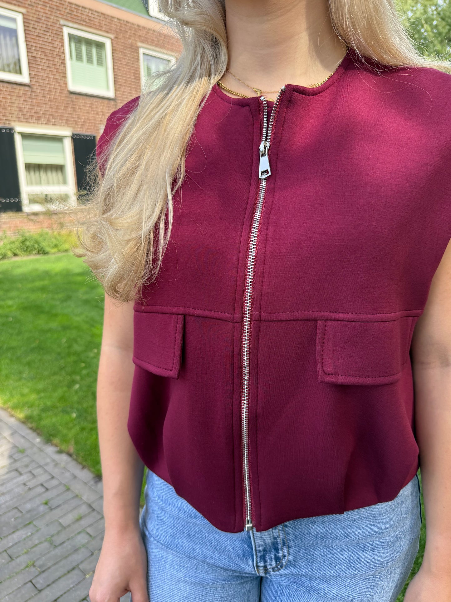 DEMI GILET - BORDEAUXROOD