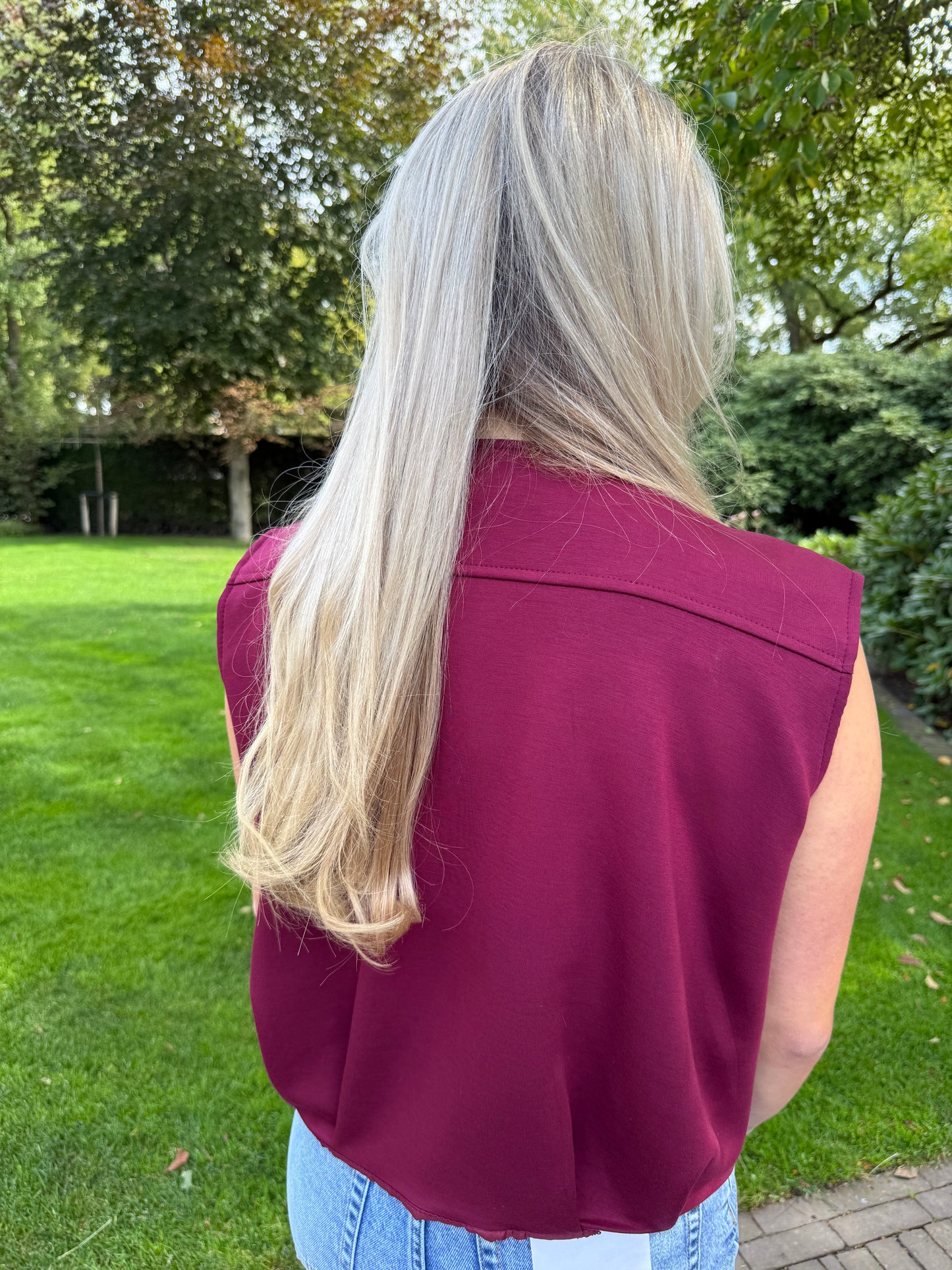 DEMI GILET - BORDEAUXROOD