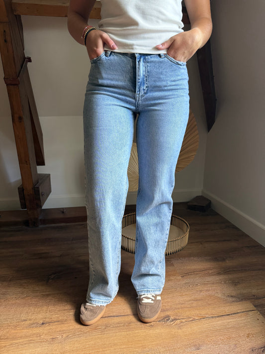 QUEEN HEARTS WIDE LEG JEANS - BLAUW